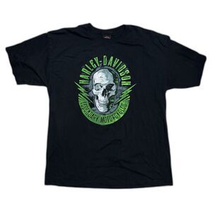 Harley Davidson T-Shirt‎ Mens XL Black Key West Biker Motorcycle Y2K